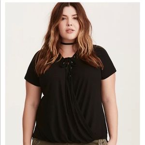 🚨Torrid LACE UP NECK SURPLICE TEE